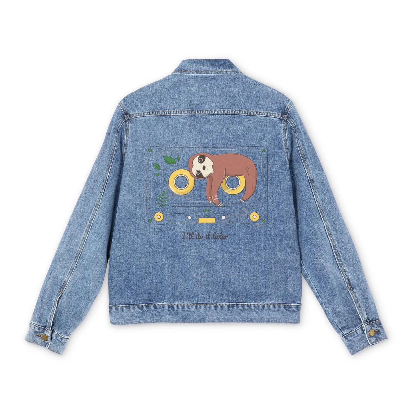 "I'll Do It Later" Men's Denim Jacket - Realm of Artists