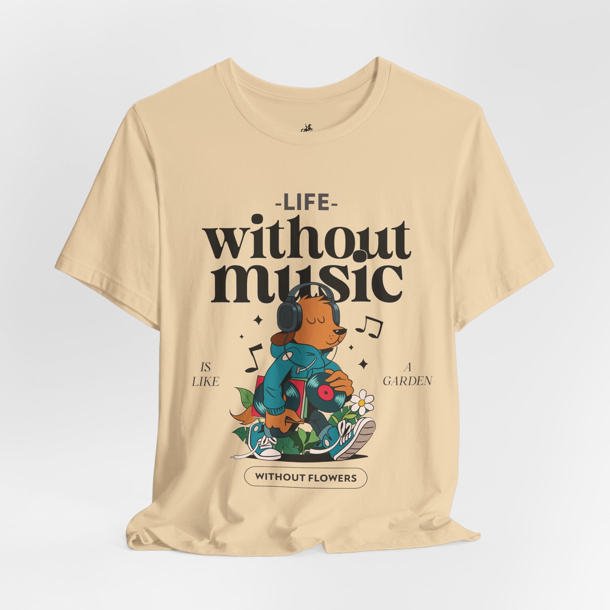 Life Without Music Cotton T-Shirt - Classic Graphic Tee for Men and Women | Unique Short Sleeve Design, Everyday Comfort Printify