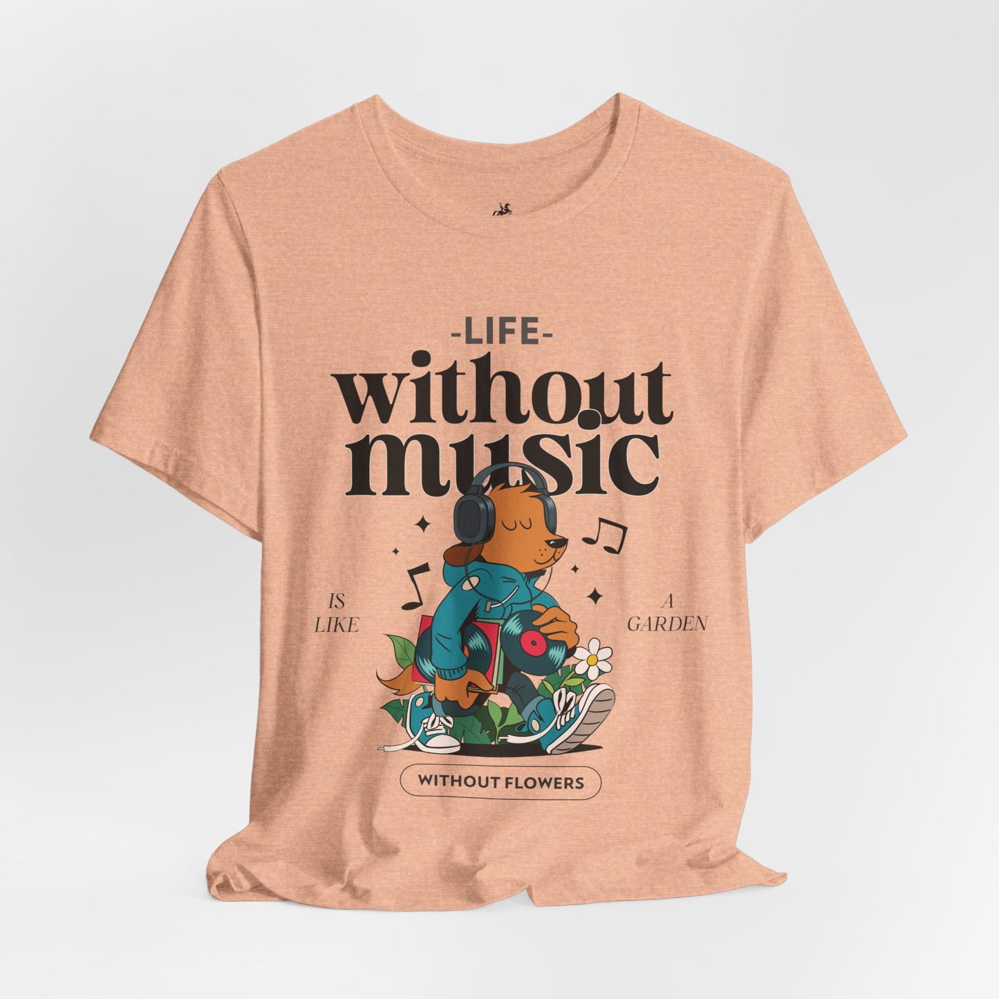 Life Without Music Cotton T-Shirt - Classic Graphic Tee for Men and Women | Unique Short Sleeve Design, Everyday Comfort Printify