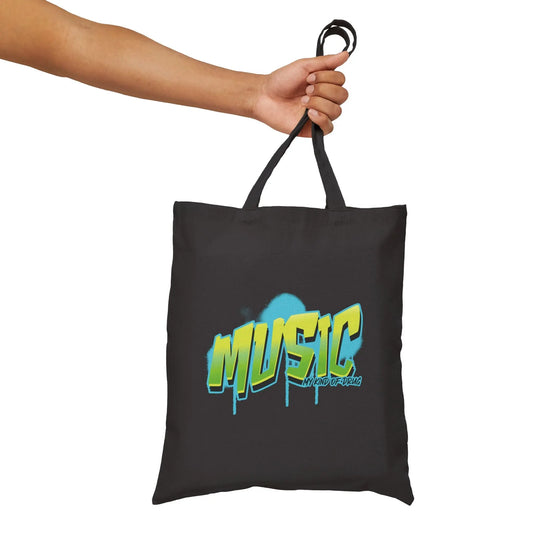 "Music: My Kind of Drug" Cotton Canvas Tote Bag - Realm of Artists