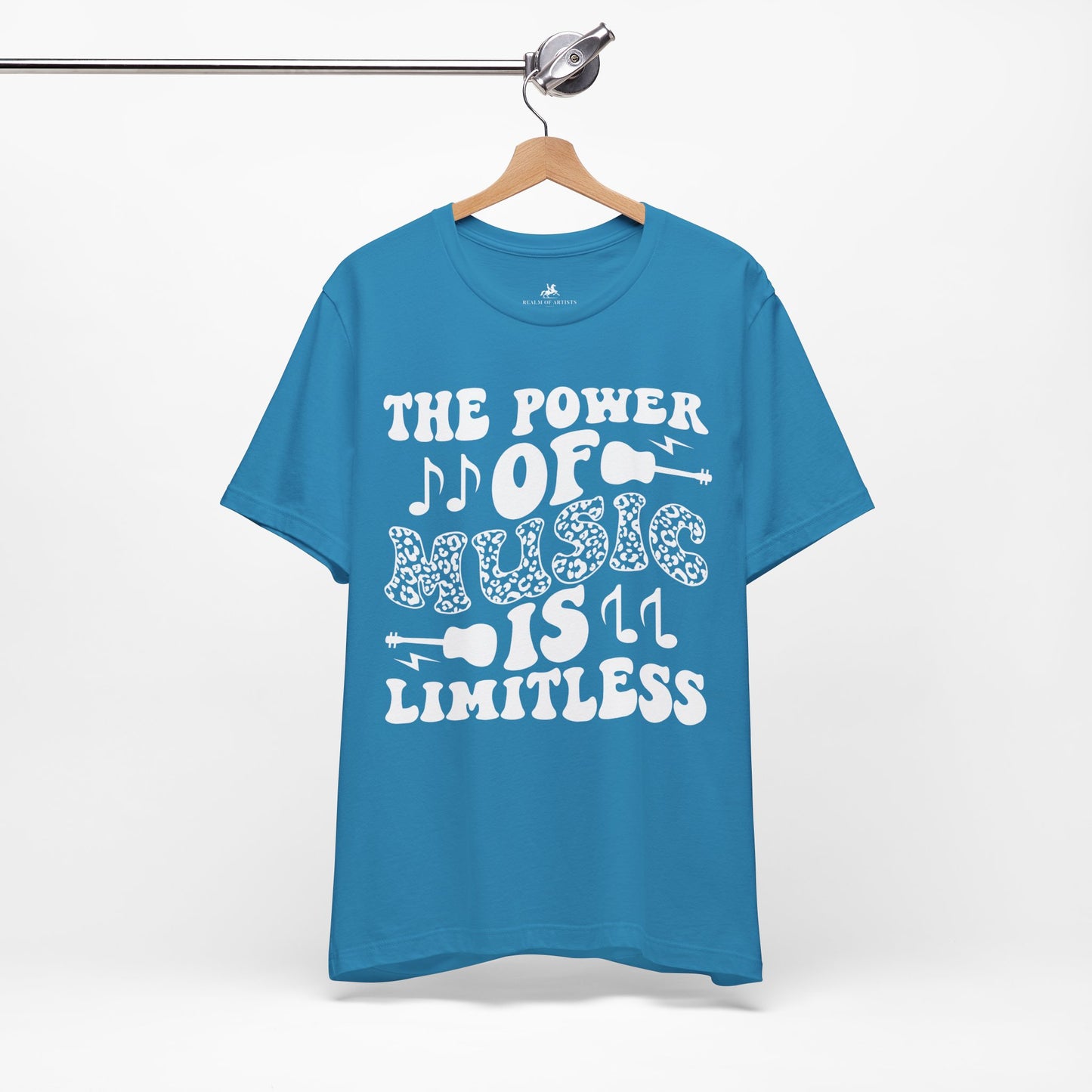 The Power of Music is Limitless Graphic Cotton T-Shirt - Trendy Short Sleeve Tee for Music Enthusiasts and Dreamers | Unique Design, Comfortable Fit, Premium Quality Printify