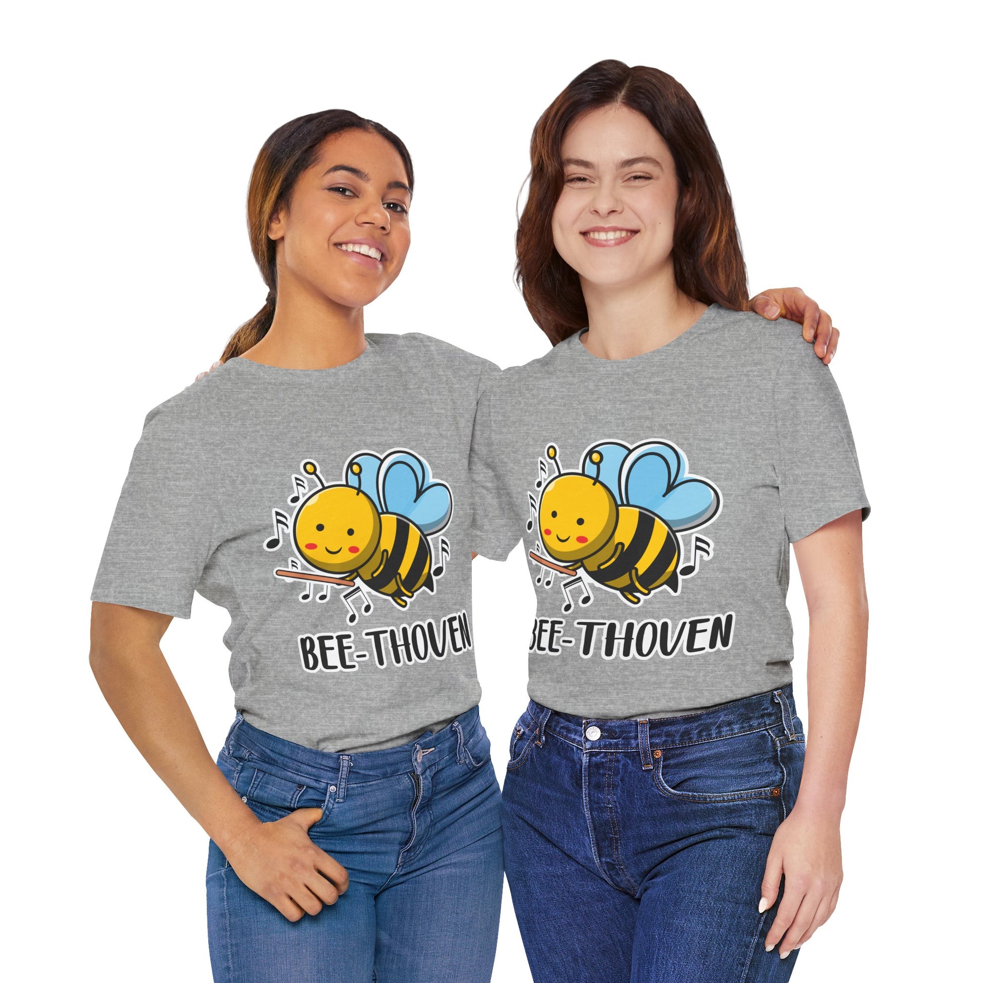 Bee-Thoven Graphic Cotton T-Shirt - Funny Short Sleeve Tee for Music and Animal Lovers | Unique Design, Comfortable Fit, Premium Quality Printify