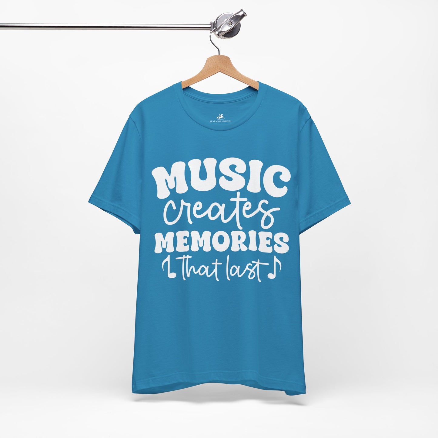 Music Creates Memories That Last Graphic Cotton T-Shirt - Trendy Short Sleeve Tee for Music Lovers and Memory Makers | Unique Design, Comfortable Fit, Premium Quality Printify