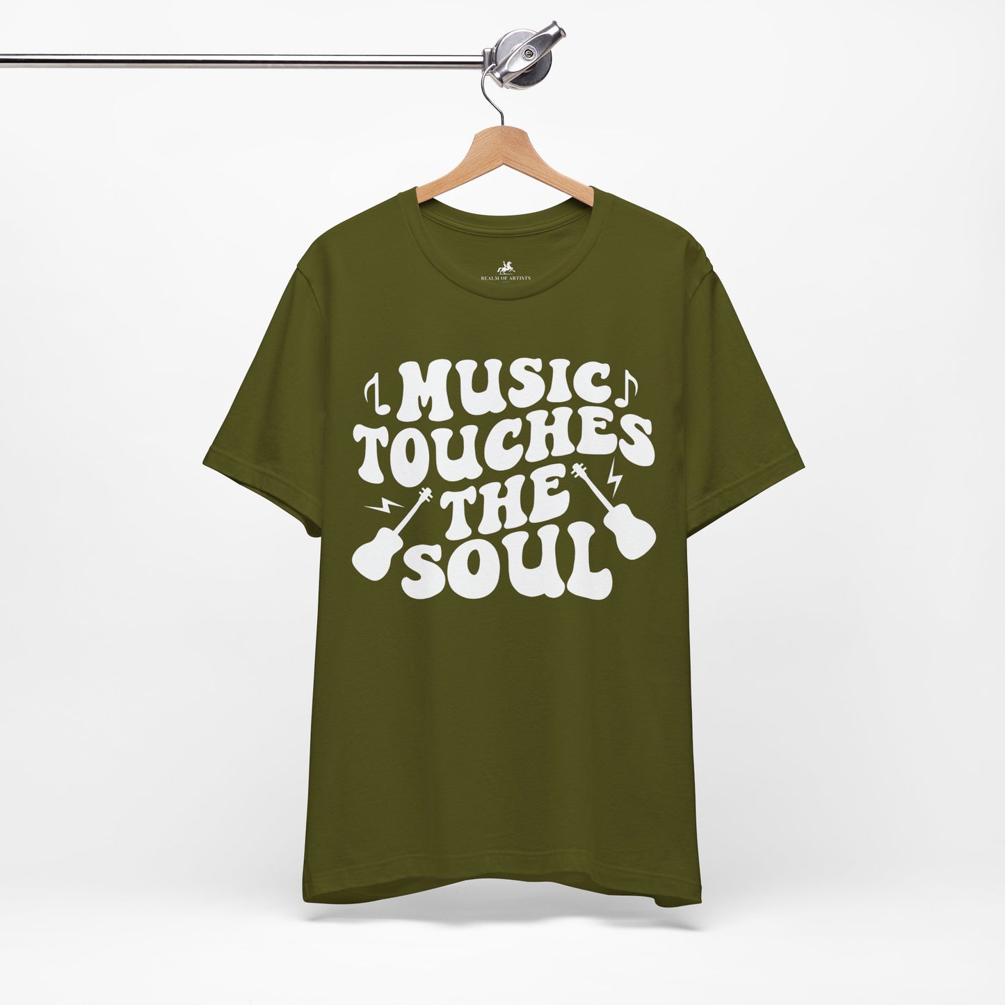 Music Touches the Soul Graphic Cotton T-Shirt - Trendy Short Sleeve Tee for Music Lovers and Emotional Thinkers | Unique Design, Comfortable Fit, Premium Quality Printify