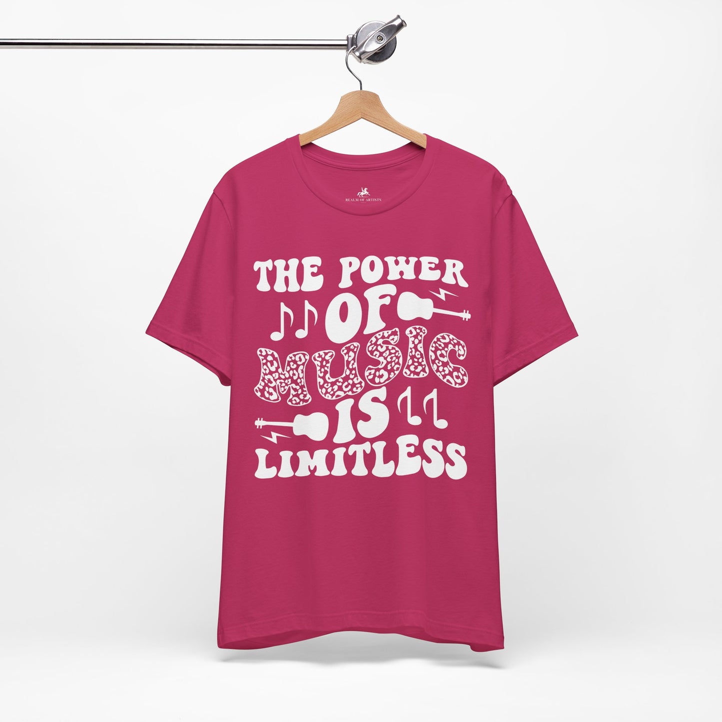 The Power of Music is Limitless Graphic Cotton T-Shirt - Trendy Short Sleeve Tee for Music Enthusiasts and Dreamers | Unique Design, Comfortable Fit, Premium Quality Printify