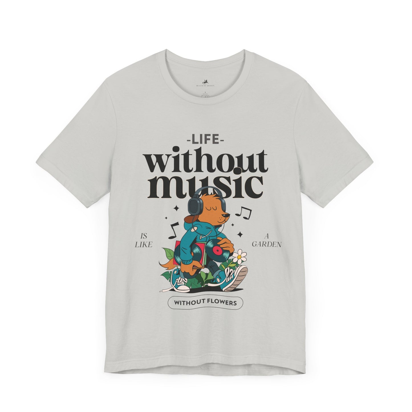 Life Without Music Cotton T-Shirt - Classic Graphic Tee for Men and Women | Unique Short Sleeve Design, Everyday Comfort Printify