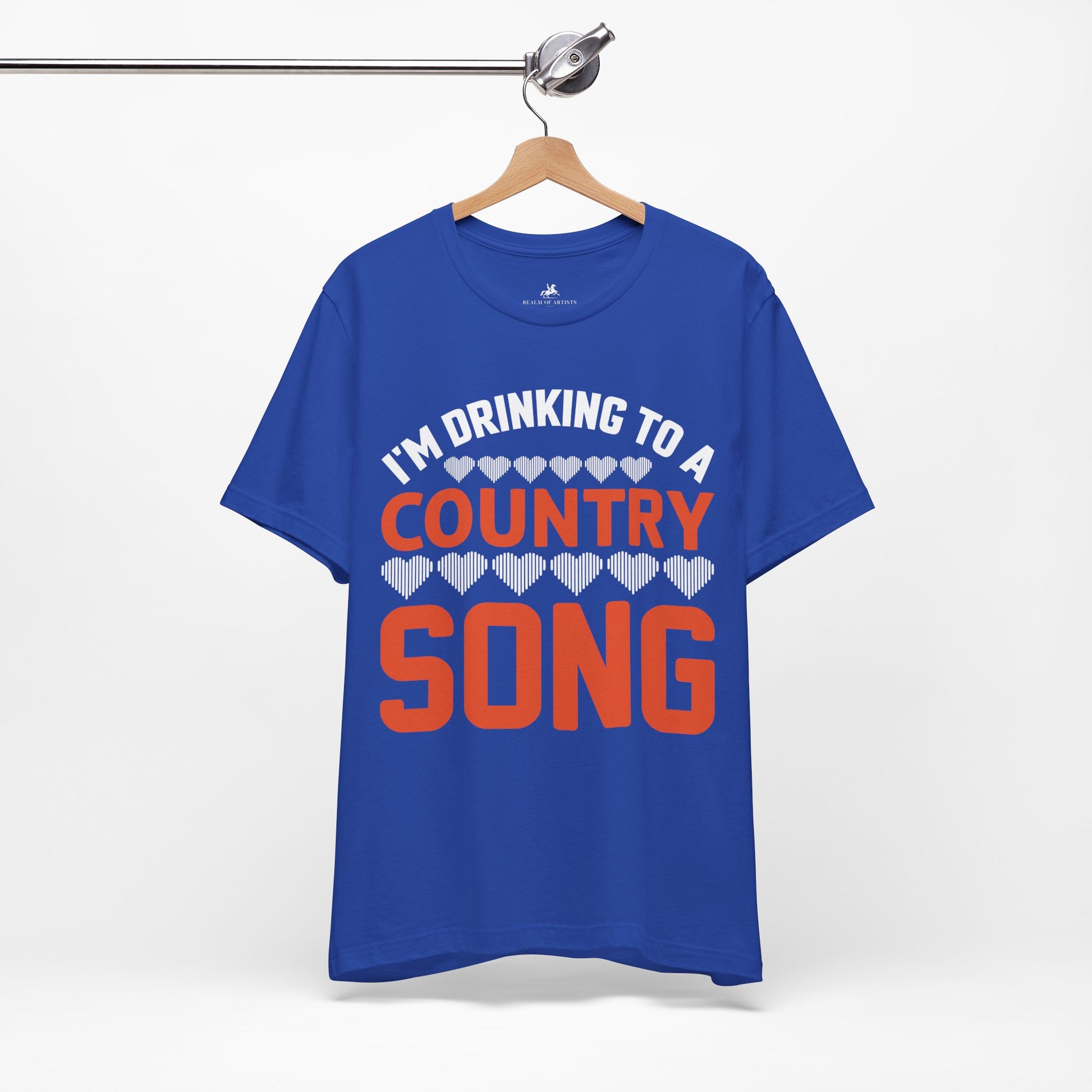 I'm Drinking to a Country Song Graphic Cotton T-Shirt - Trendy Short Sleeve Tee for Country Music Lovers and Fun Spirits | Unique Design, Comfortable Fit, Premium Quality Printify