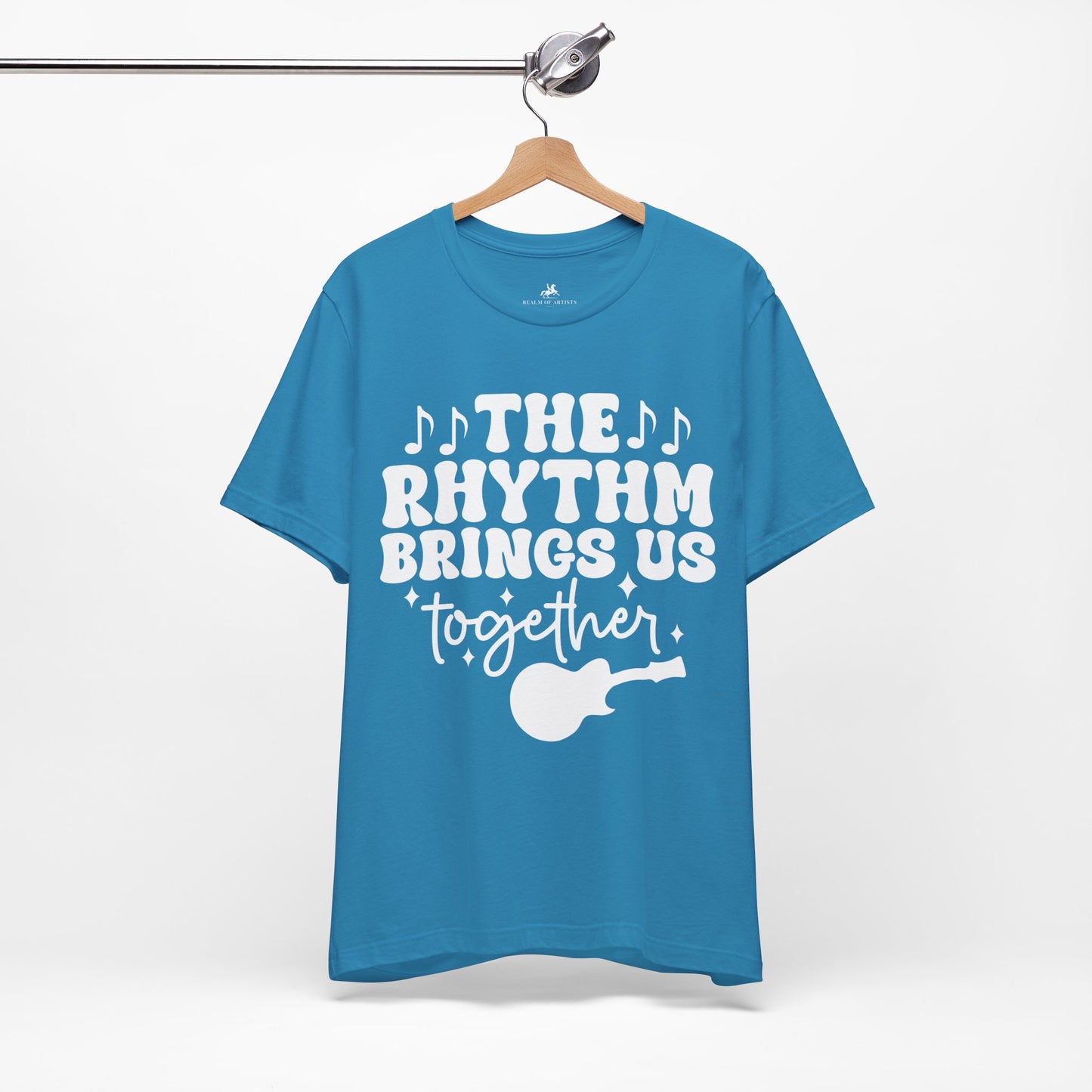 The Rhythm Brings Us Together Graphic Cotton T-Shirt - Trendy Short Sleeve Tee for Music Lovers and Community Vibes | Unique Design, Comfortable Fit, Premium Quality Printify