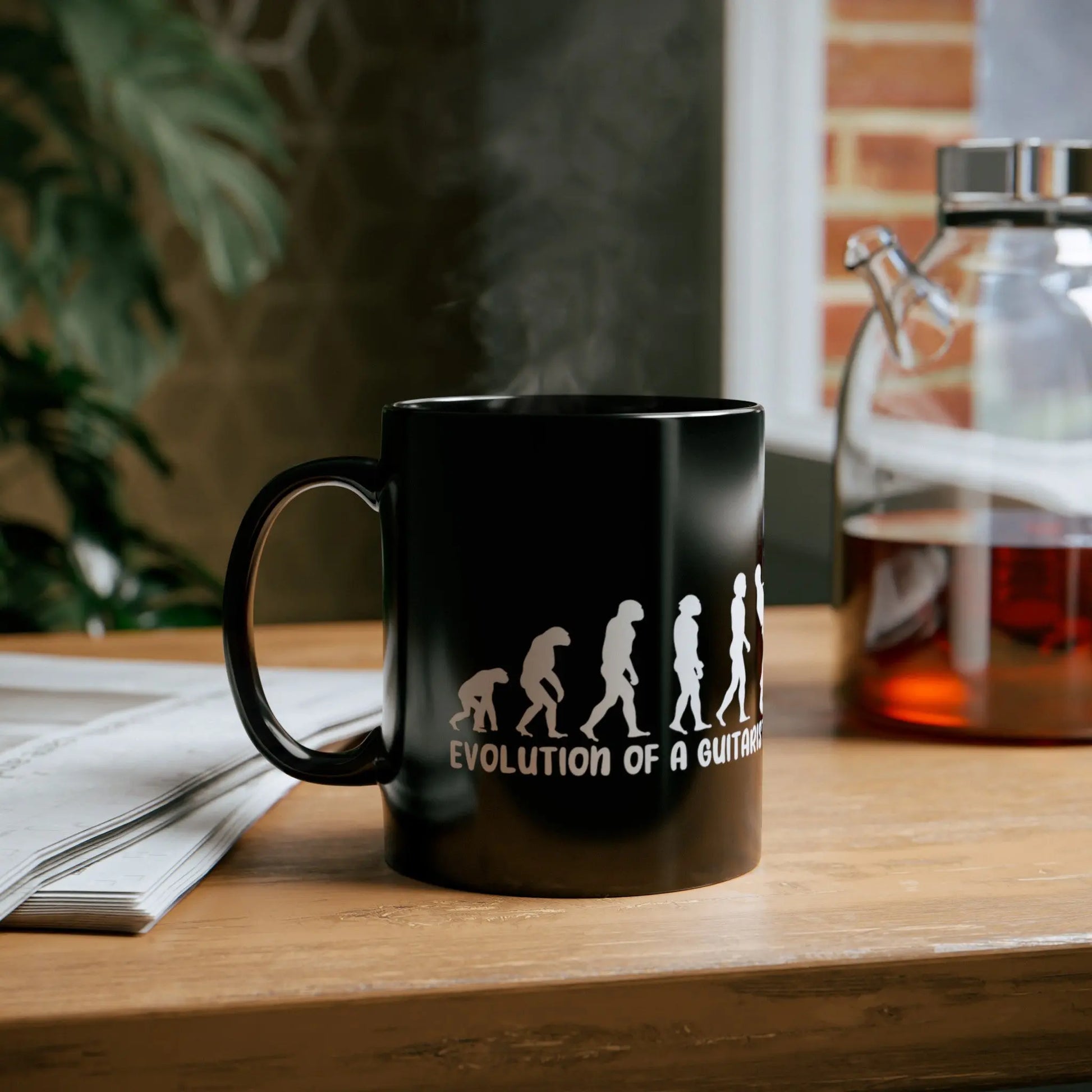 "Evolution of a Guitarist" Coffee Mug - Excellent Gift for Guitar & Coffee Lovers Realm of Artists