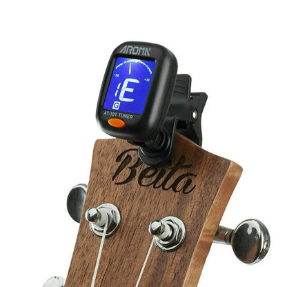 Aroma AT-101 LCD Clip-On Chromatic Tuner for Guitar, Bass, Ukulele, Banjo, and Violin - Realm of Artists