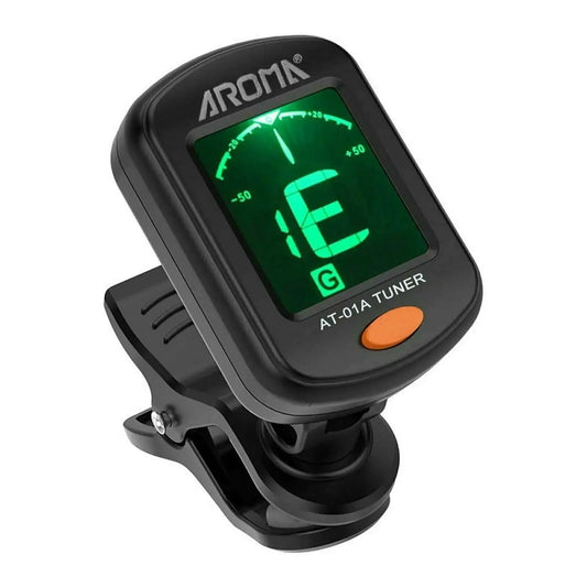 Aroma AT-101 LCD Clip-On Chromatic Tuner for Guitar, Bass, Ukulele, Banjo, and Violin - Realm of Artists